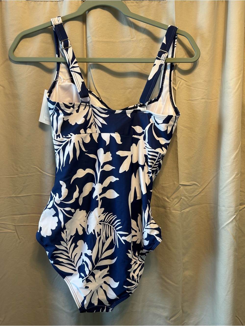 Unbranded Navy & White Floral One-Piece Swimsuit - Picture 4 of 4